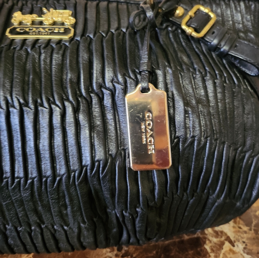 Coach Madison Black Textured Leather Satchel/Wallet Bundle EUC - Picture 3 of 16
